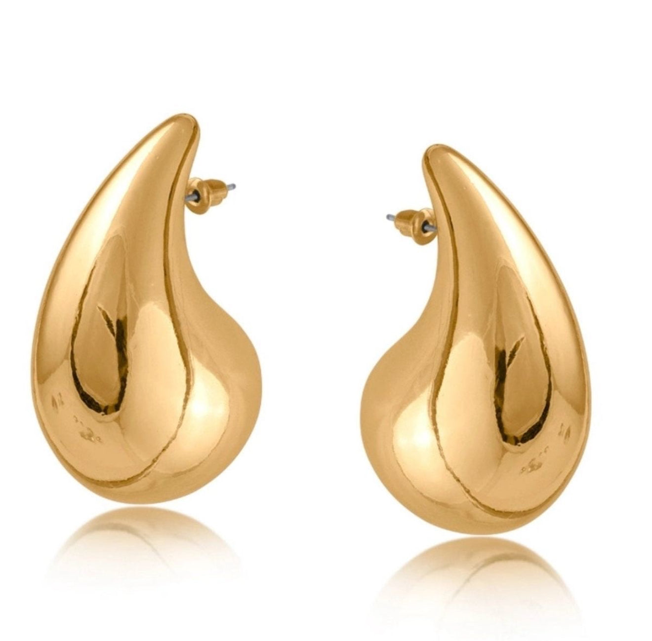 The Liquid Gold Teardrop Stud Earrings