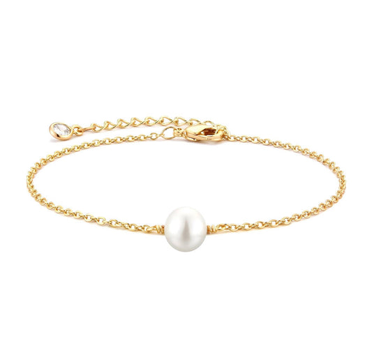 The Gold Dainty Elegant Pearl Bracelet
