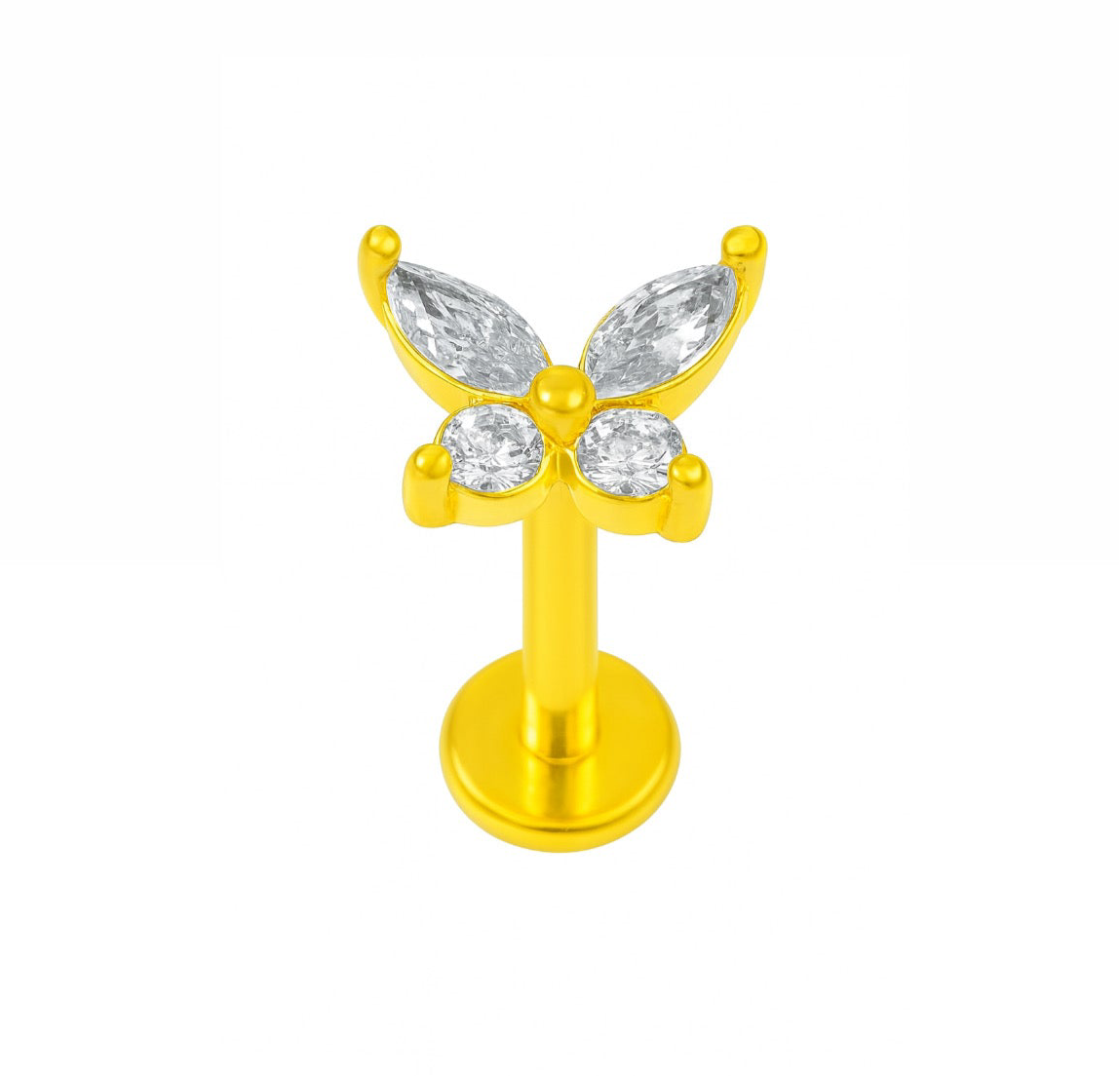 The Gold Butterfly Gemstone Helix Piercing