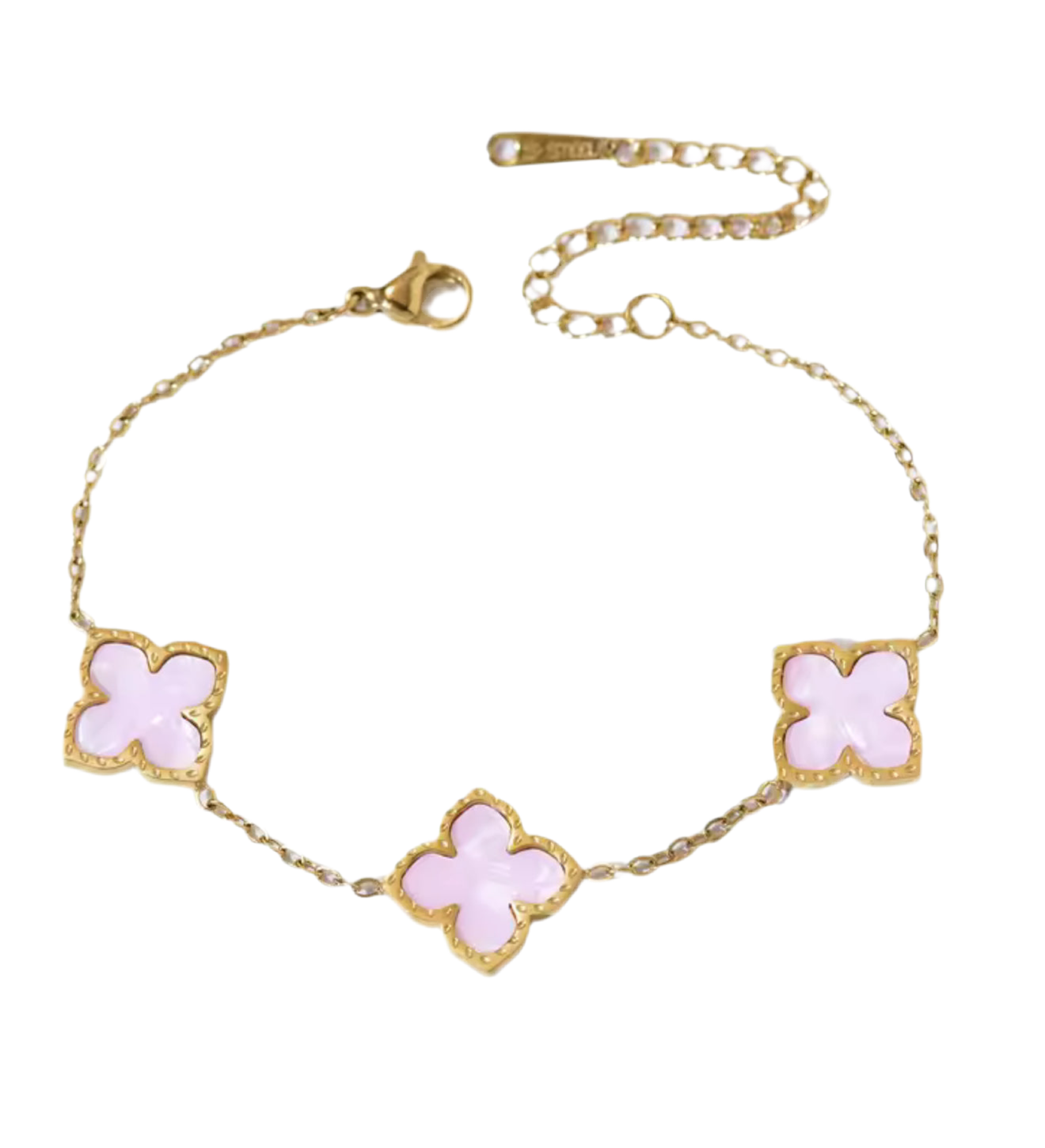 The Dreamy Pink Petals Clover Bracelet