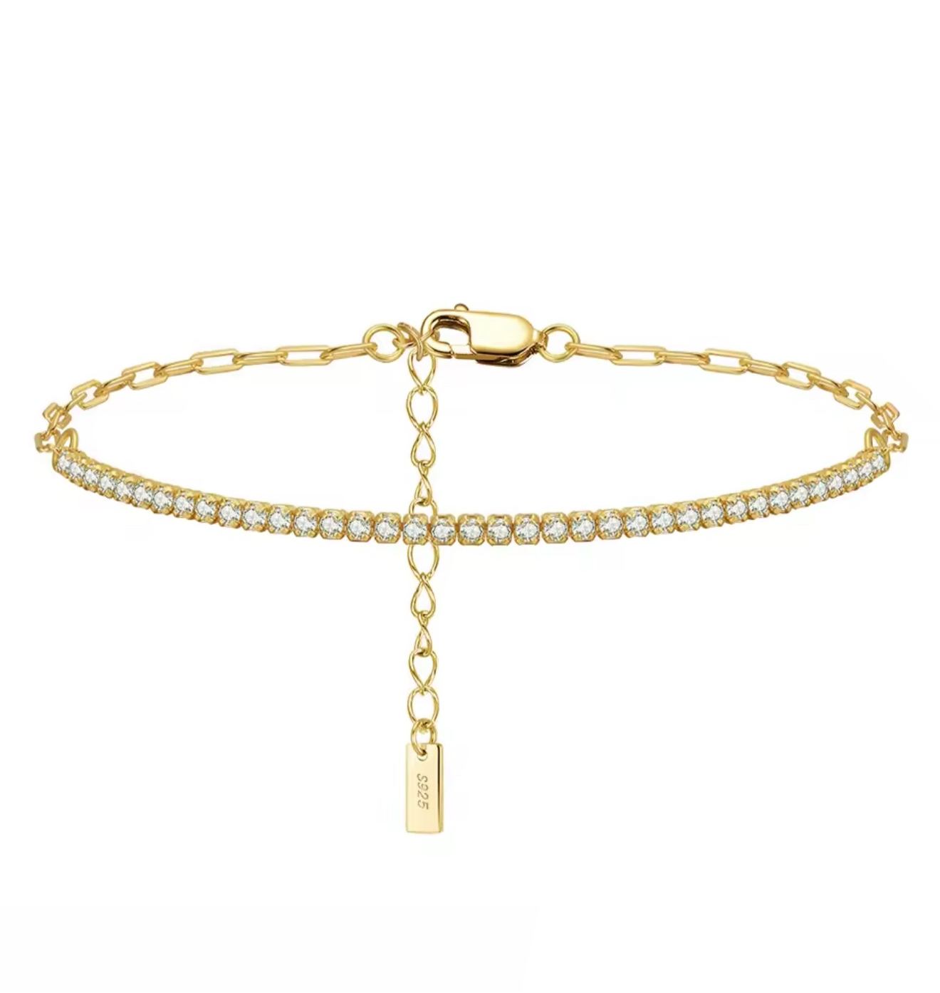 The 18k Gold Plaited Ethereal Aurora Tennis Bracelet