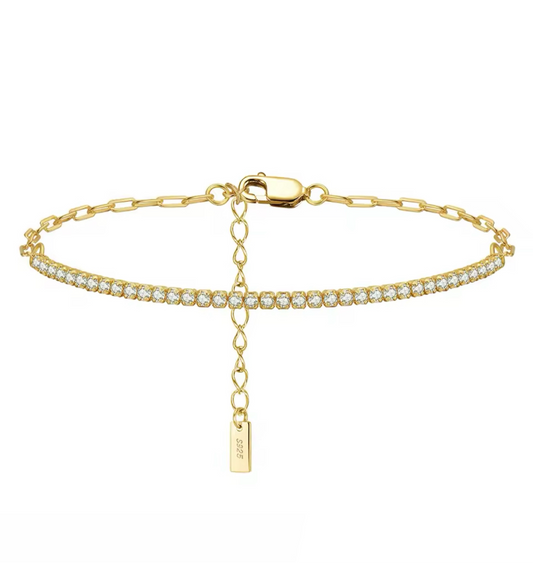 The 18k Gold Plaited Ethereal Aurora Tennis Bracelet