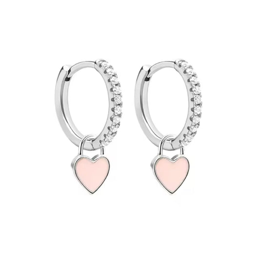 The Pink Eternal Love Huggies Earrings