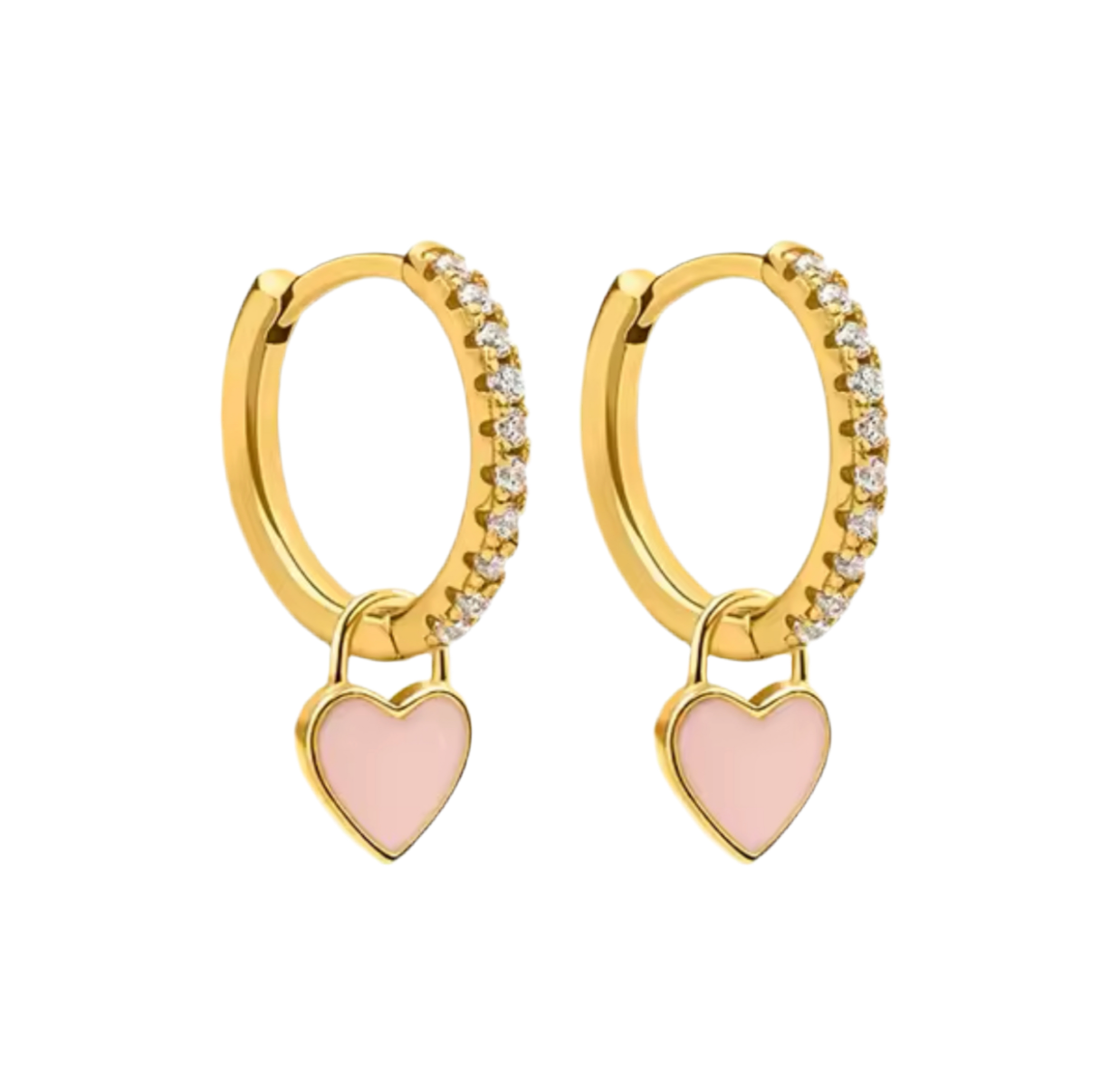 The Pretty Pink Heart Huggies Earrings