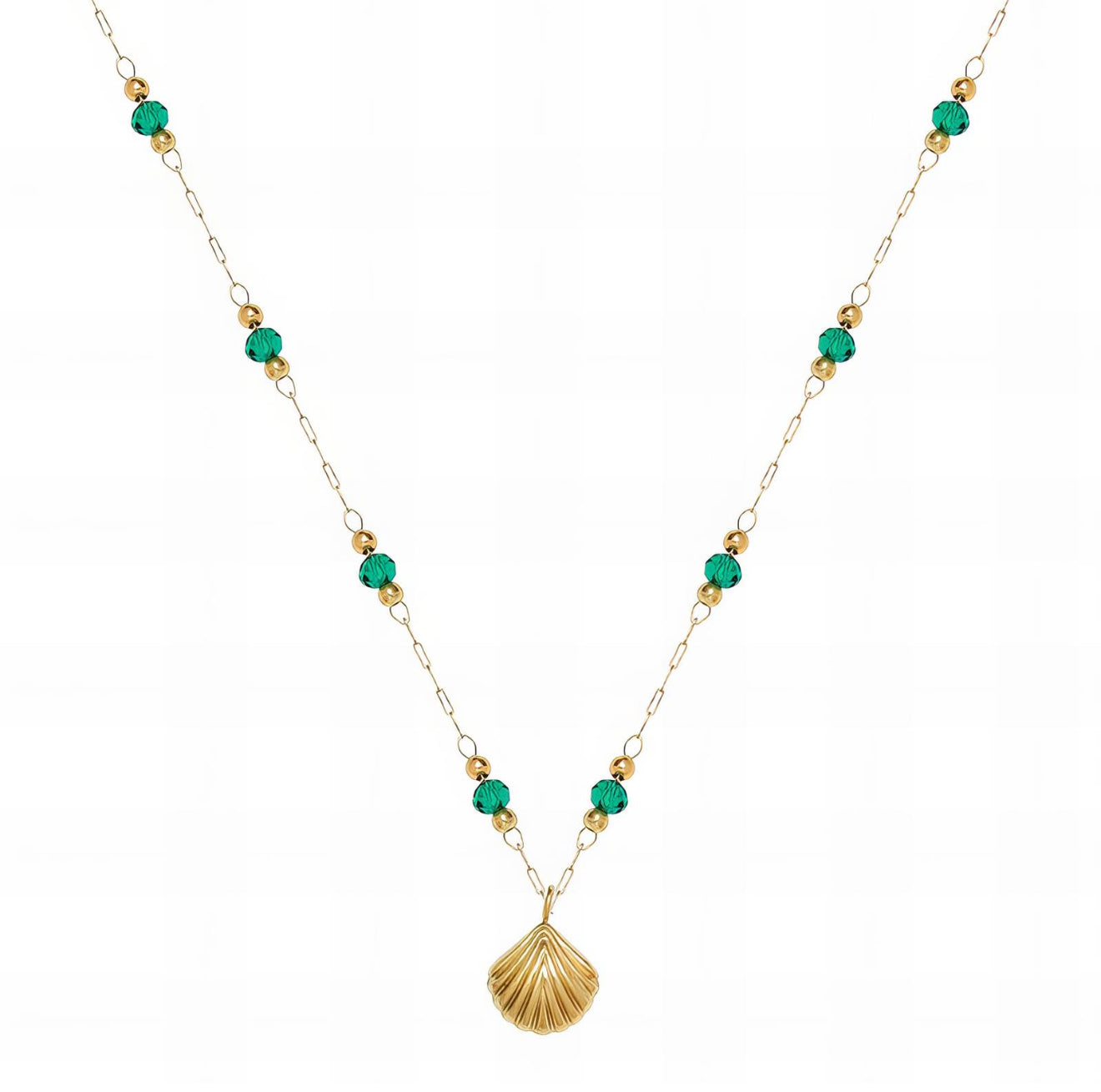 The Emerald Tide Shell Necklace