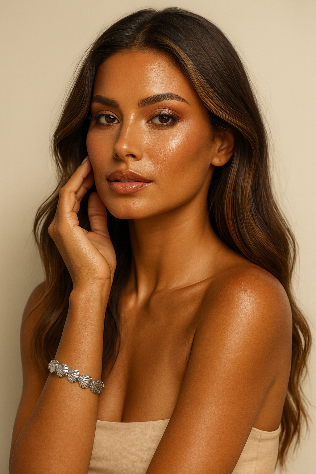 The Silver Seafoam Shell Bangle