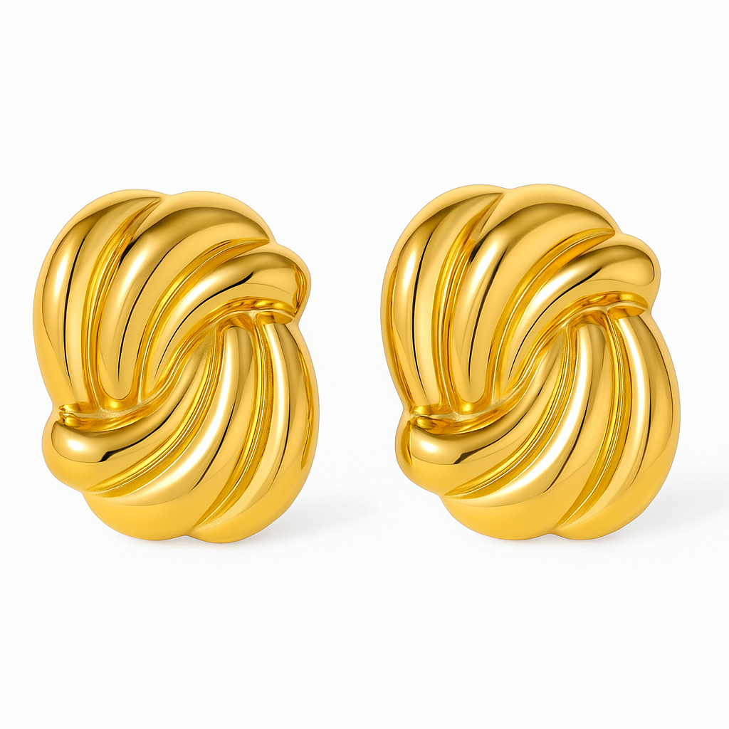 The Gold Chunky Solara Knot Earrings