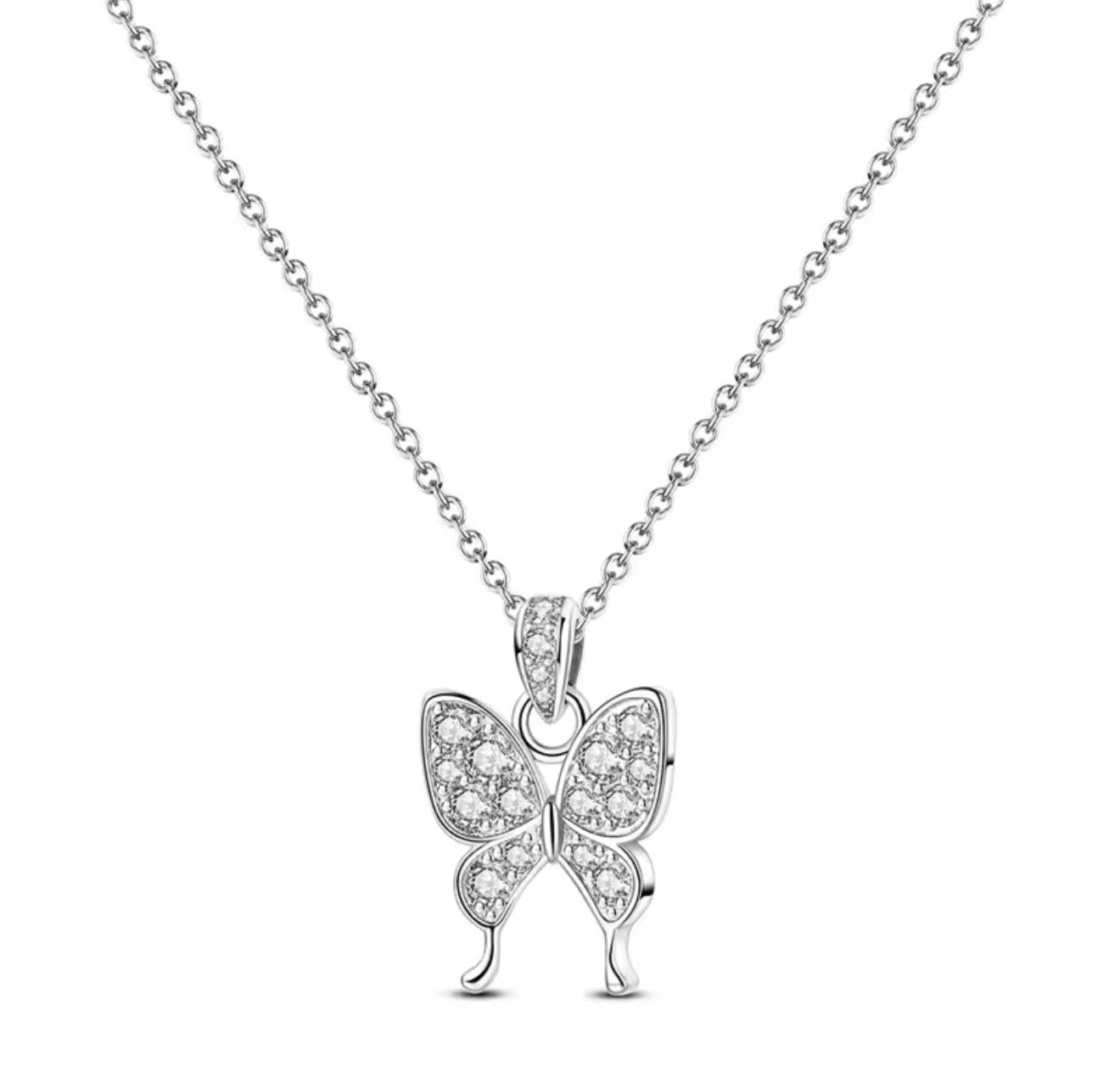 The Silver Baby Butterfly Charm Necklace
