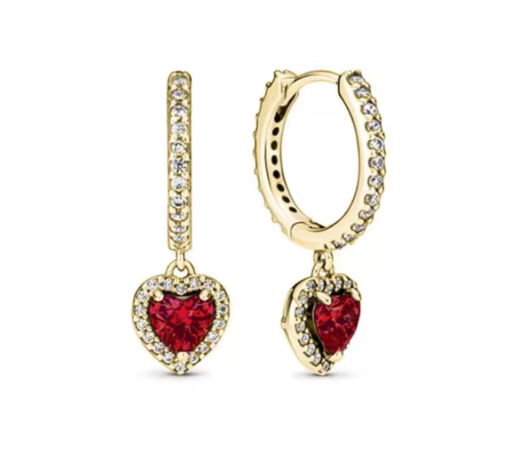 The Gold Ruby Red Celestial Heart Huggies