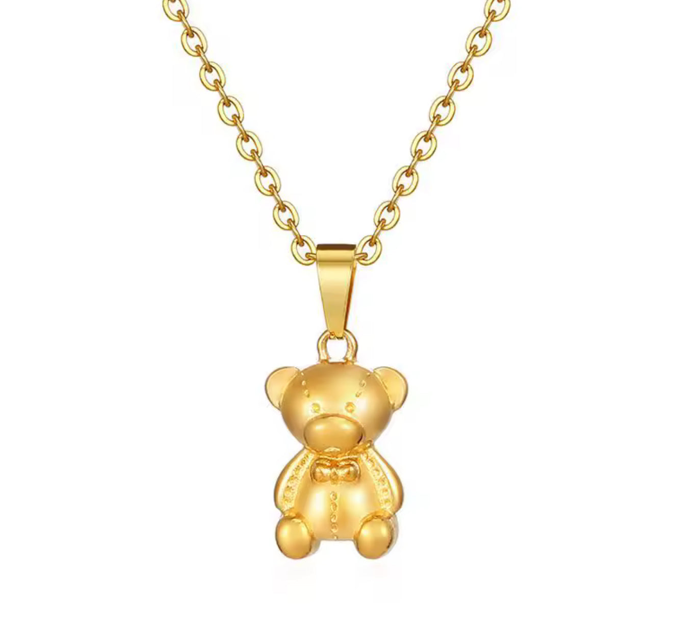 The Gold Teddy Bear Wishes Necklace