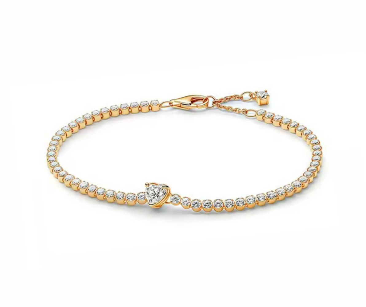 The Golden Heart Tennis Bracelet