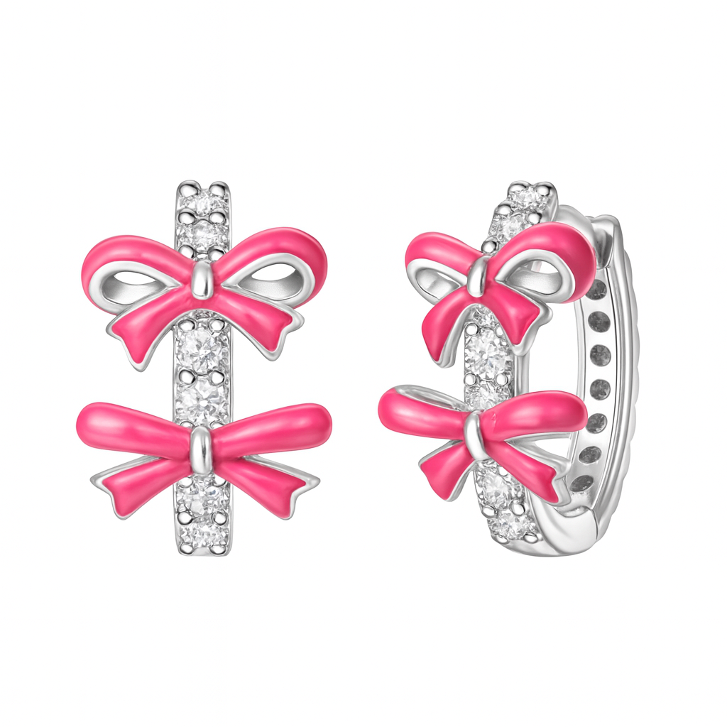 The Hot Pink Enchant Bow Hoops