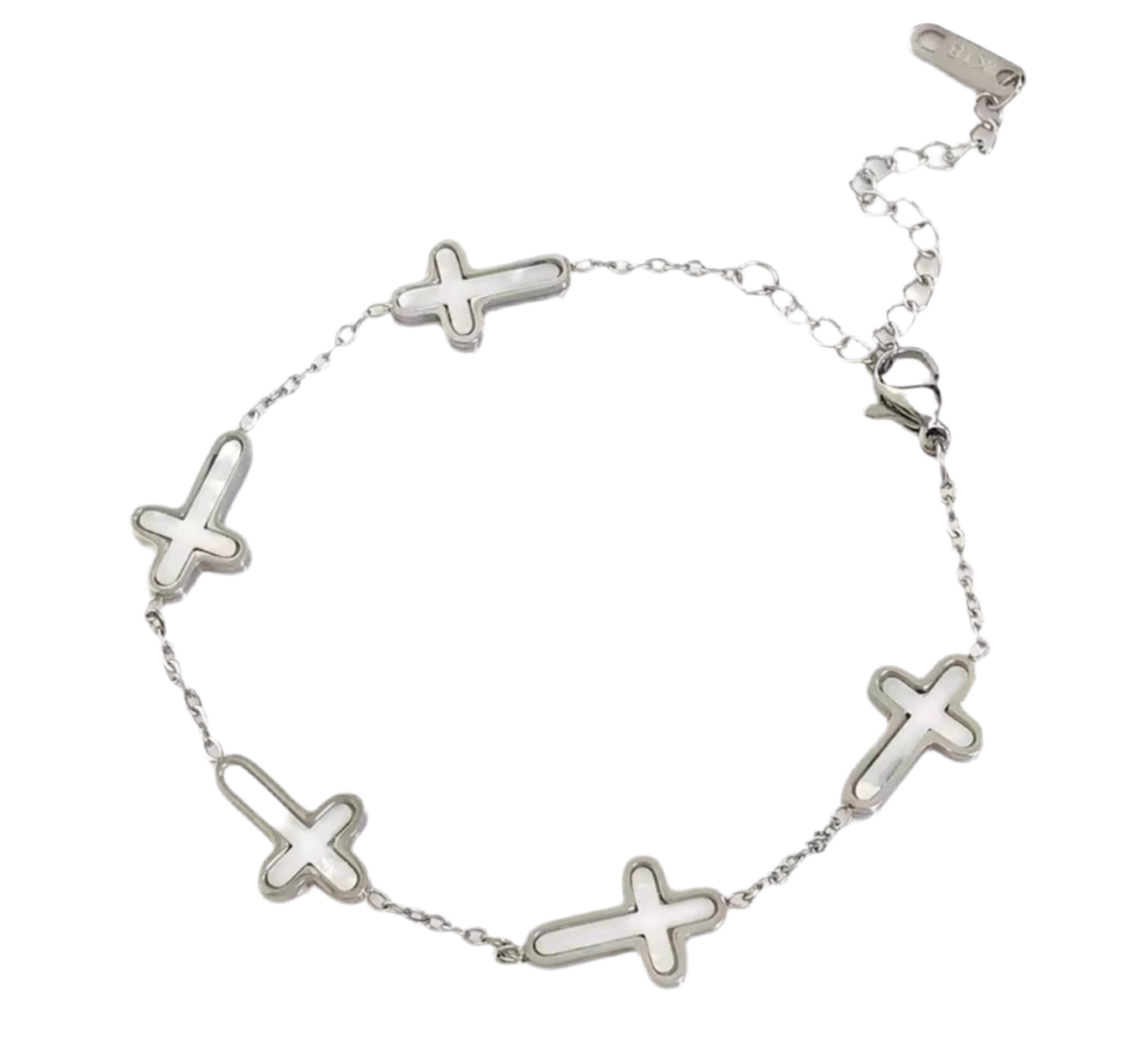The Silver Grace Cross Bracelet