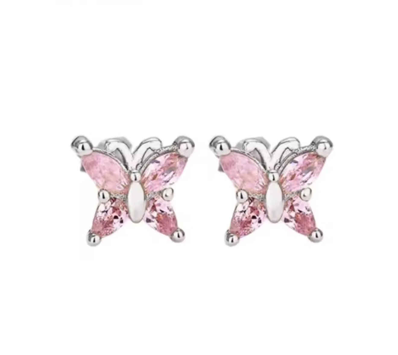 The Silver Mini Butterfly Studs