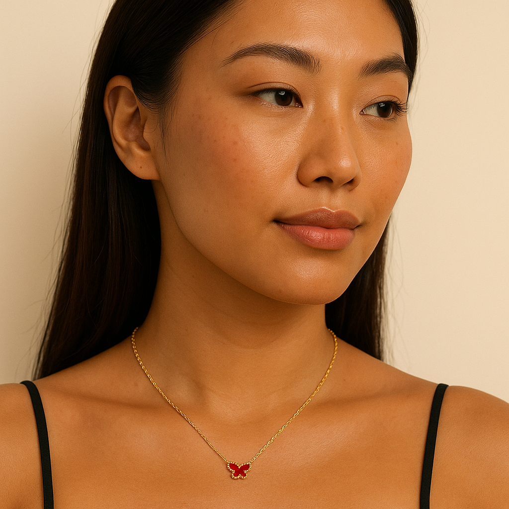 The Golden Red Magic Butterfly Necklace
