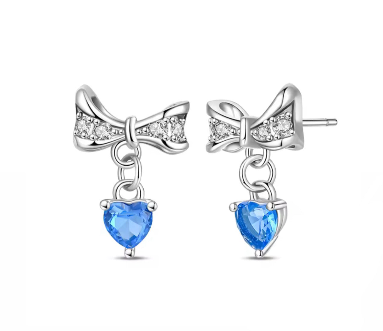 The Blue Belle Bling Bow Studs