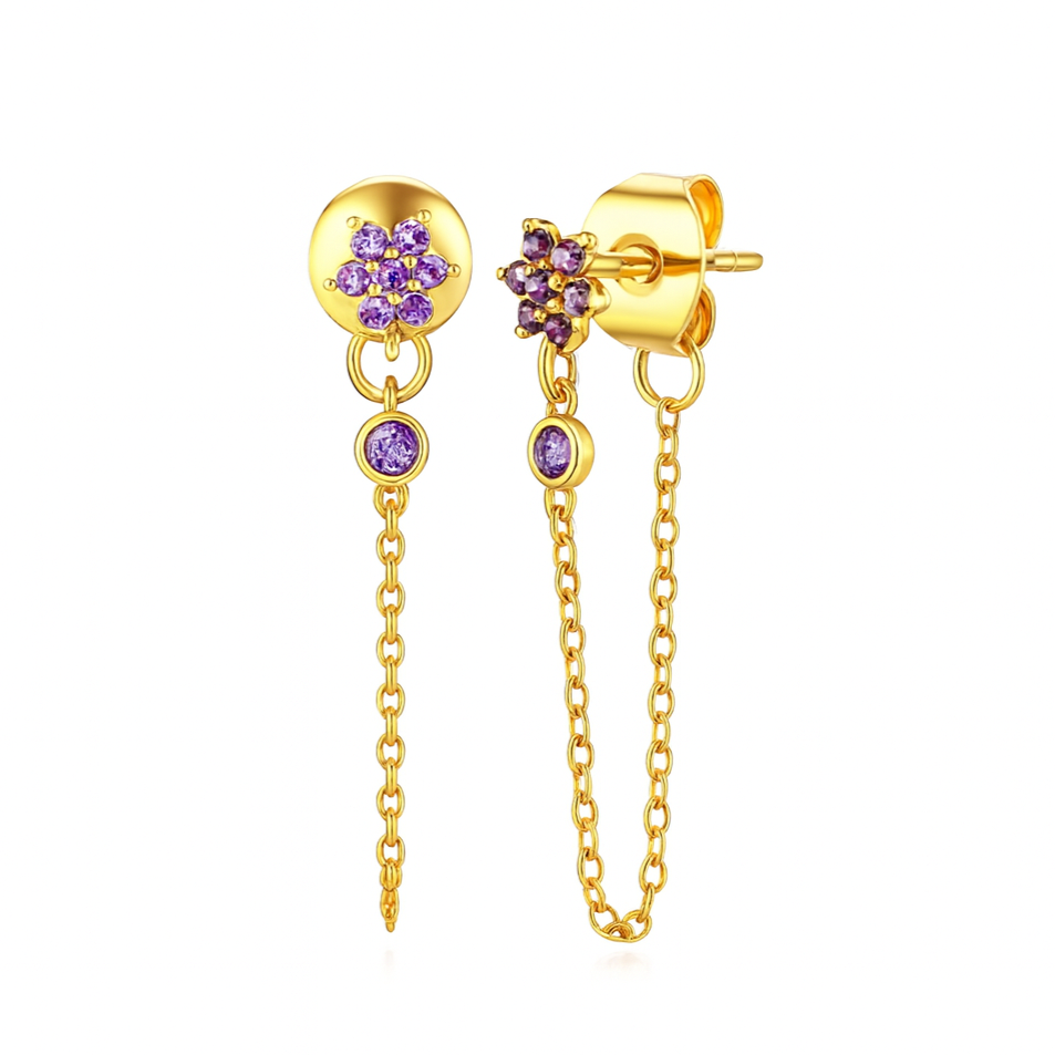 The Gold Floral Purple Rapunzel Braid Huggies