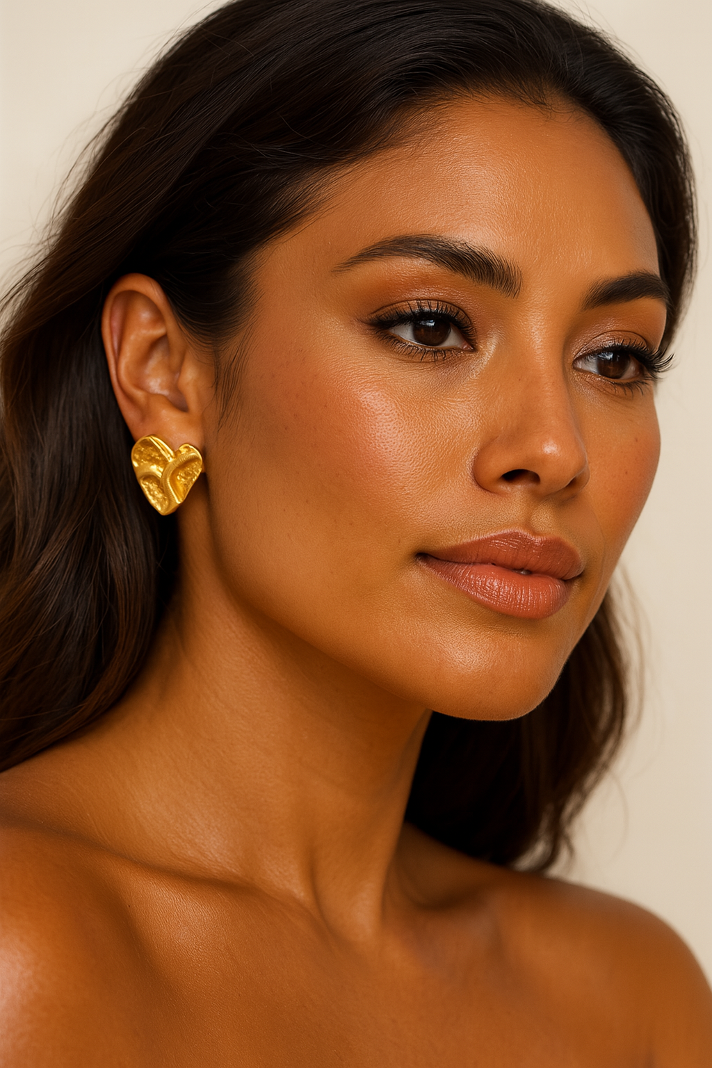The Golden Heartbeat Stamp Earrings