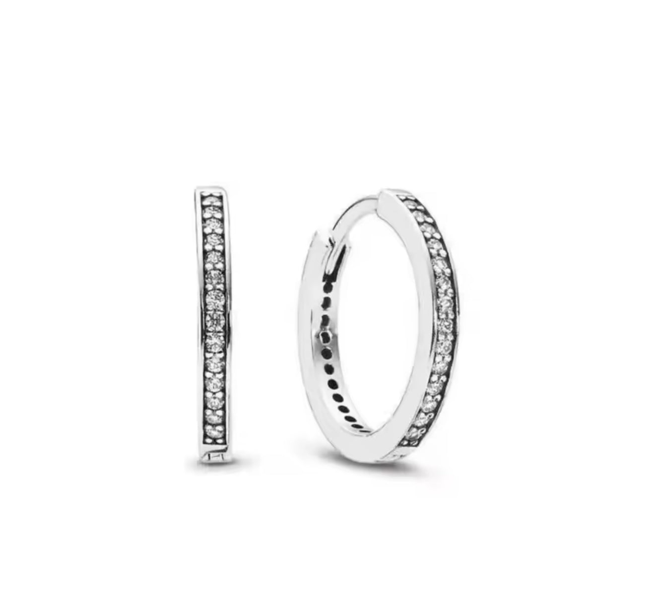 The Silver Sparkling Hoop Earrings