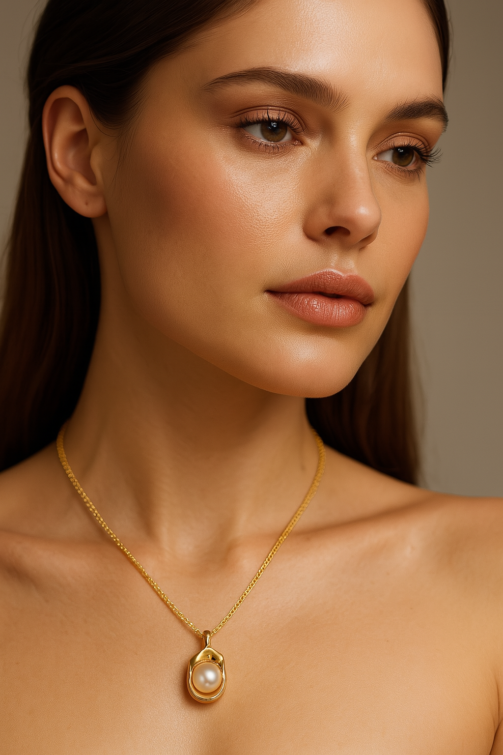 The Gold Encapsulated Ancient Pearl Necklace