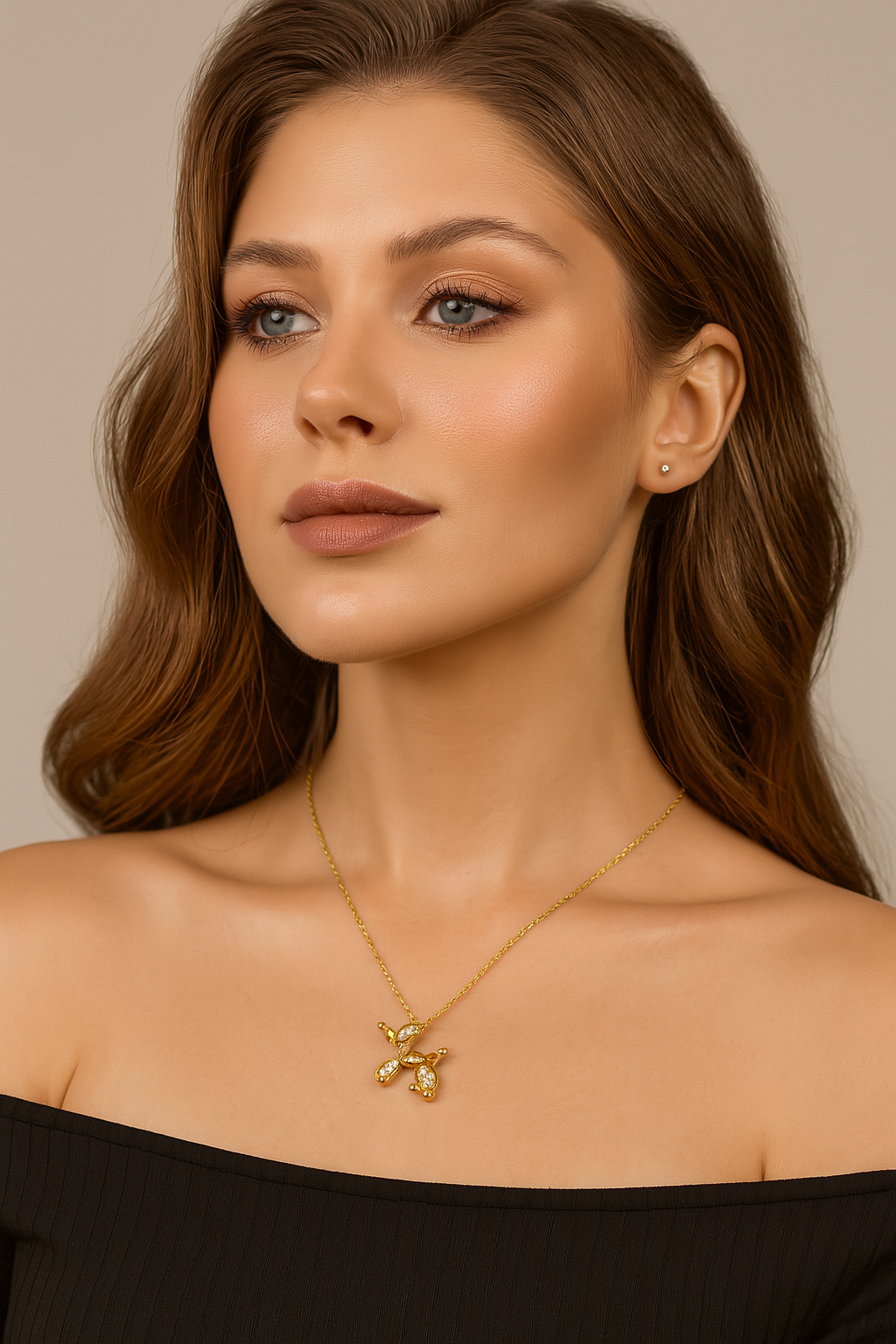 The Gold Bubble Dog Balloon Necklace