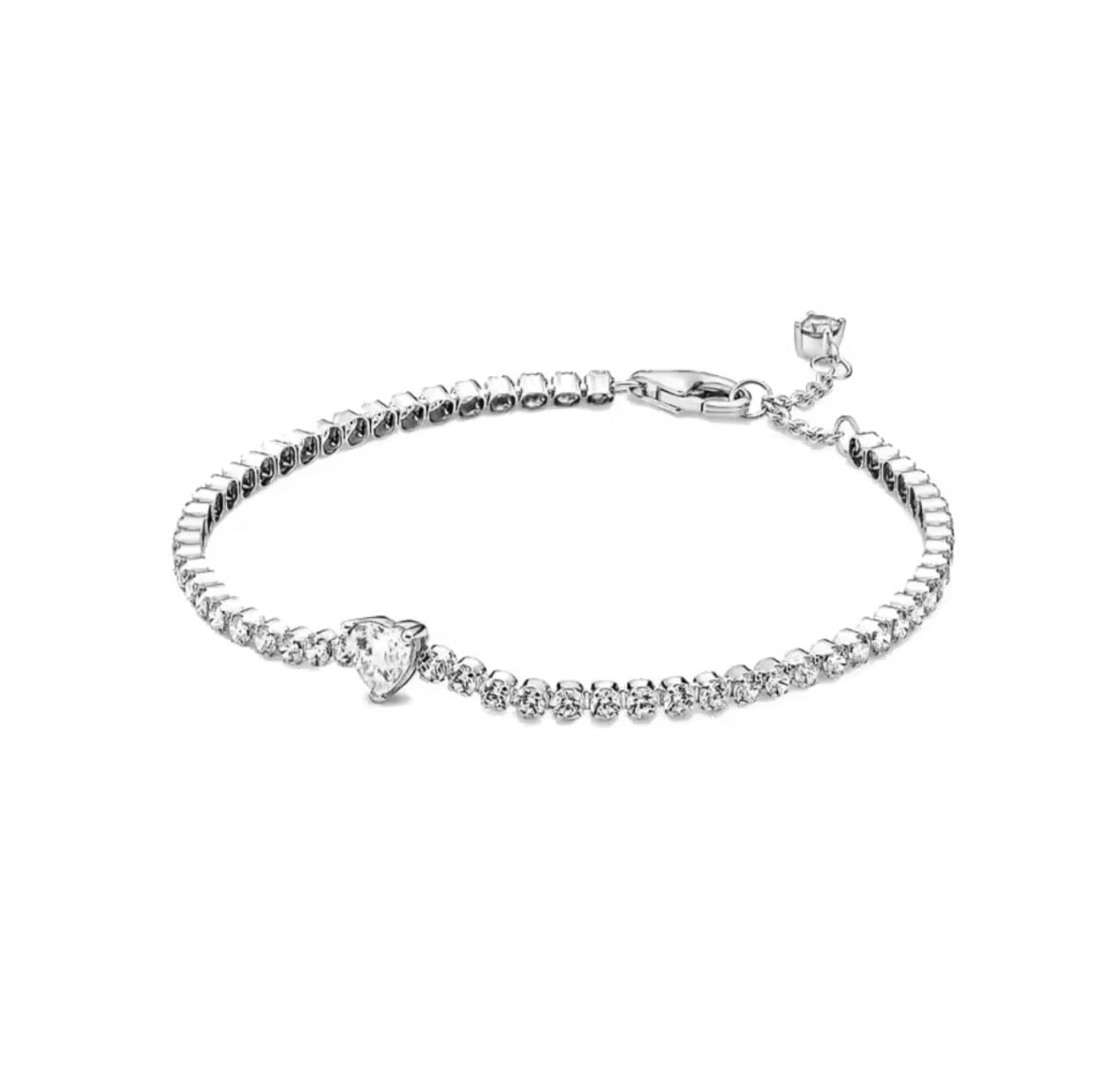 The Silver Heart Tennis Bracelet