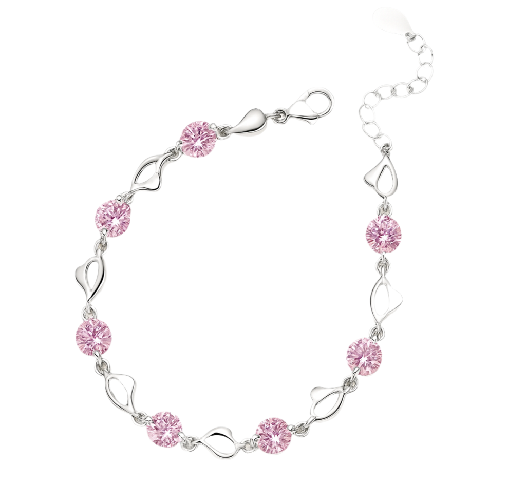 The Icy Pink Dainty Heart Bracelet