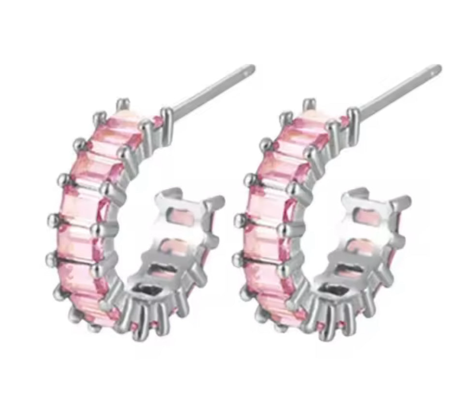 The Silver Pink Champagne Studs