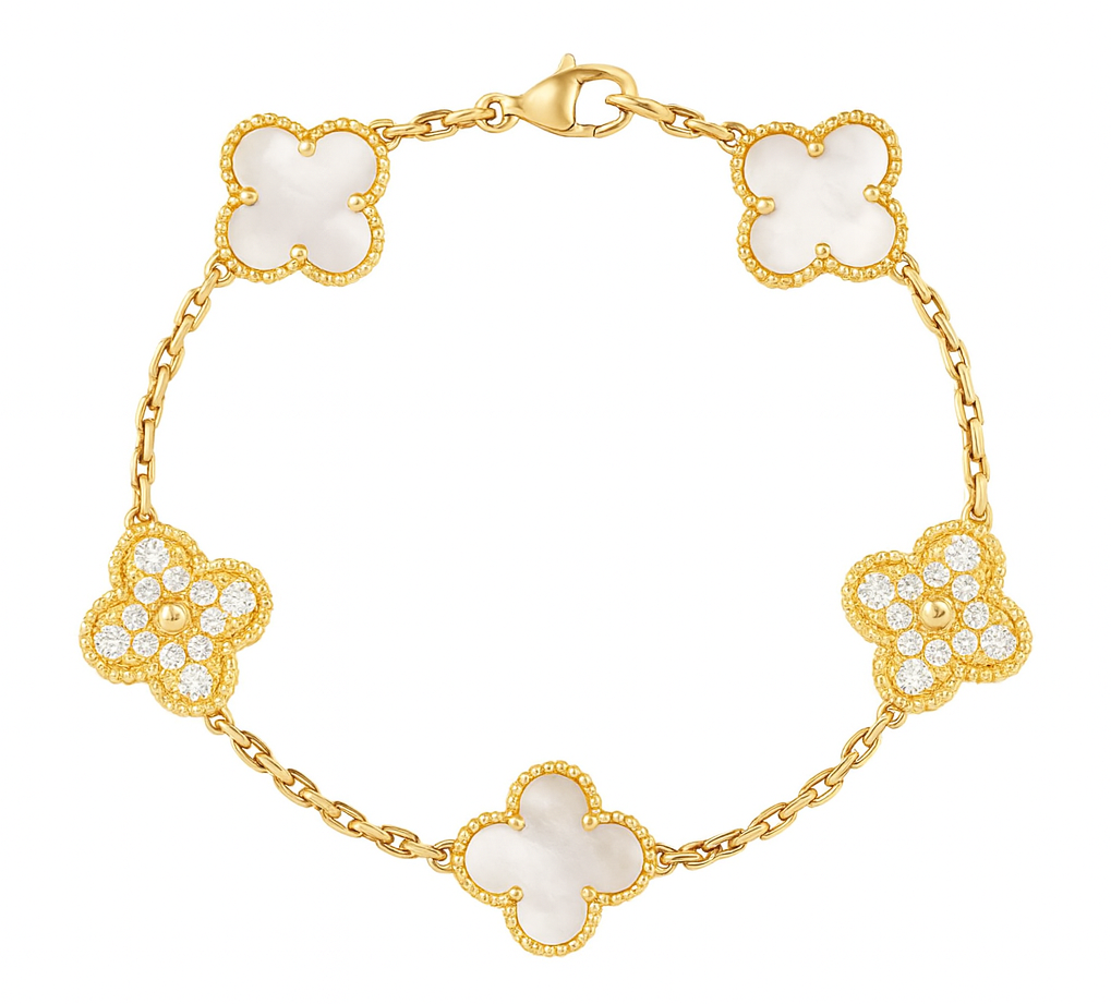 The Golden Snow Glitter Etoilè Arabia Flower Bracelet