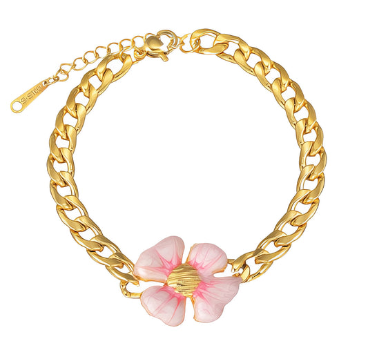 The Chunky Gold Hibiscus Haze Bracelet