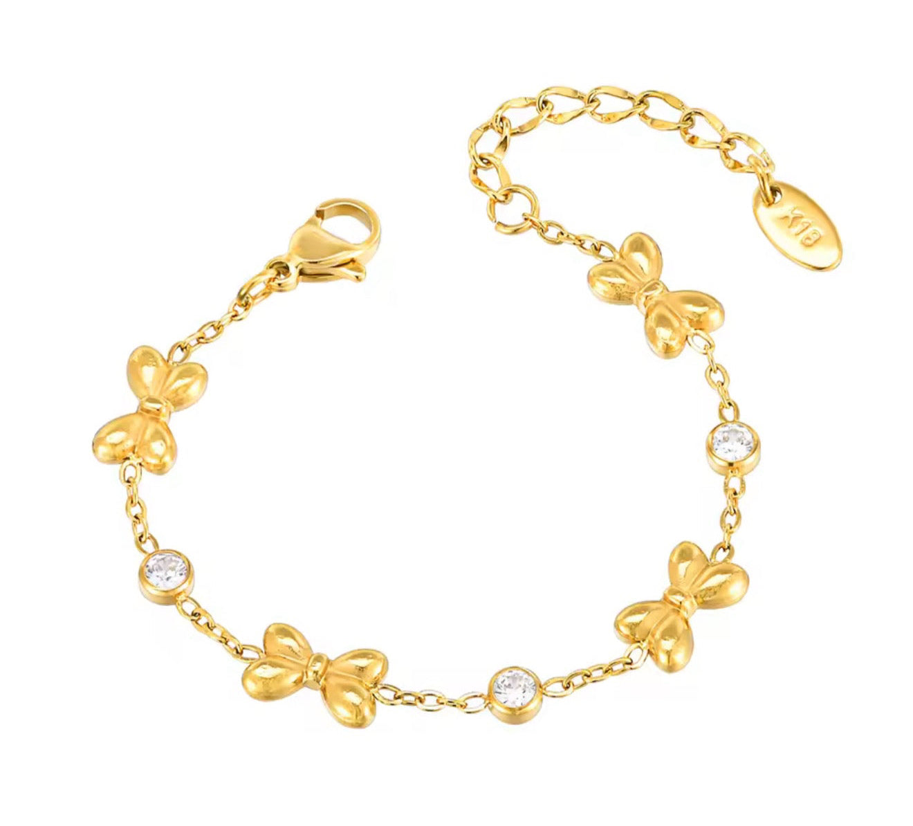 The Golden Coquette Aura Bow Bracelet