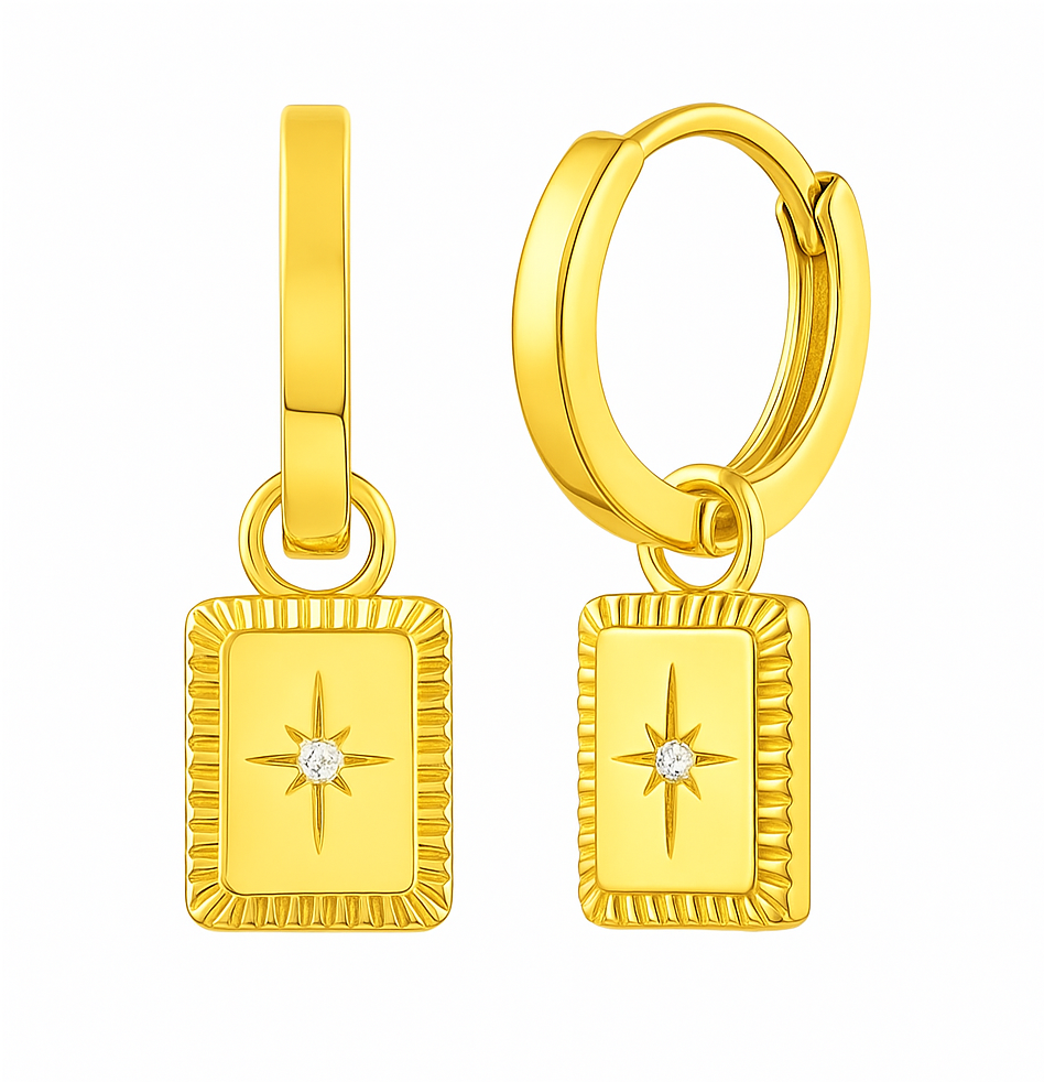 The Gold Starburst Hoops