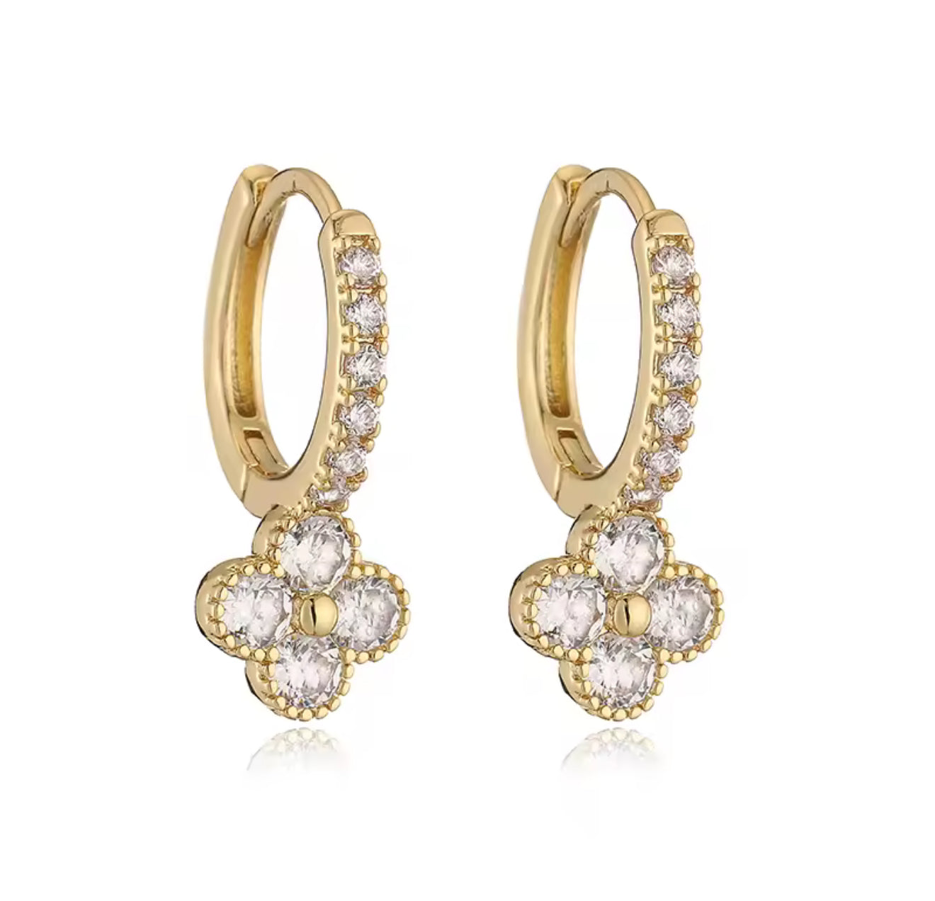 The Gold Glitter Flower Huggies