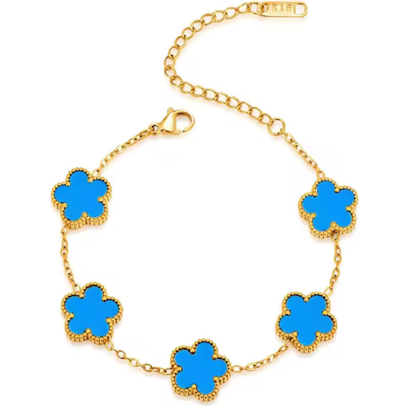 The Gold Ocean Blue Flower Bracelet