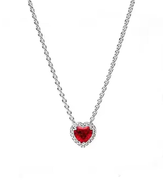 The Romantic Red Heart Pendant Necklace