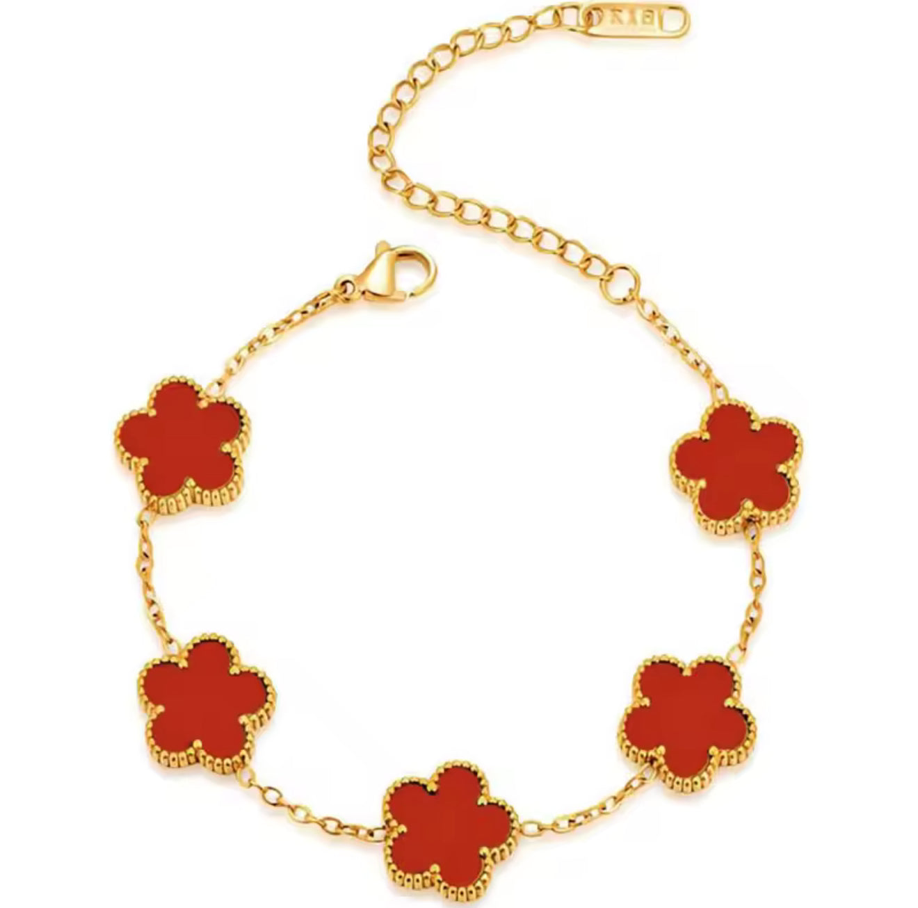 The Golden Red Wine Flower Bracelet