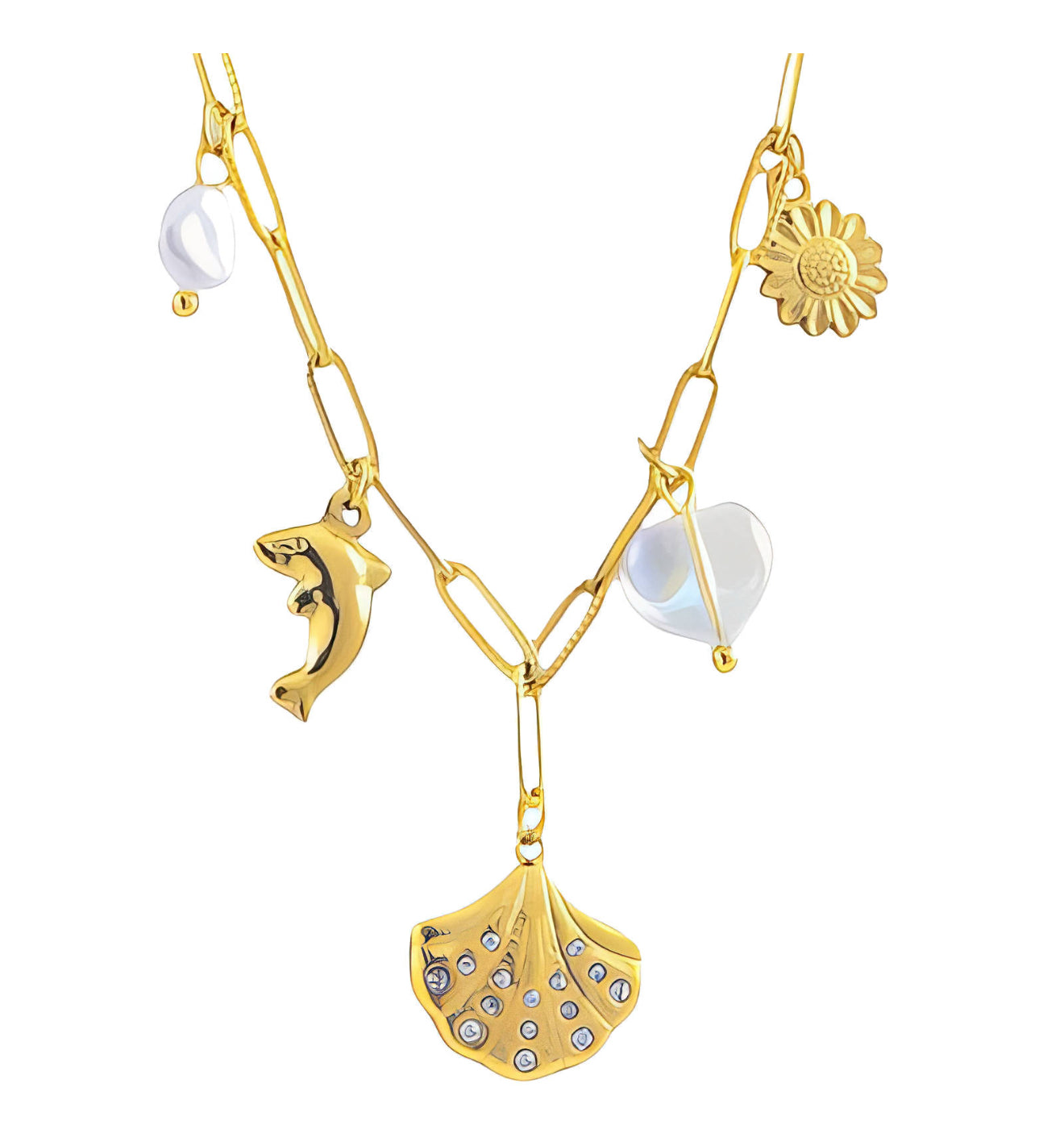 The Maldives Beach Charm Drop Necklace