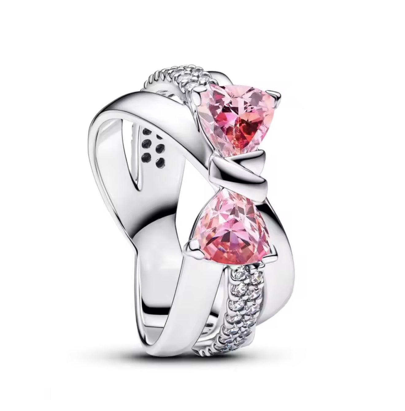 The Silver Bow Pink Promise Twist Ring