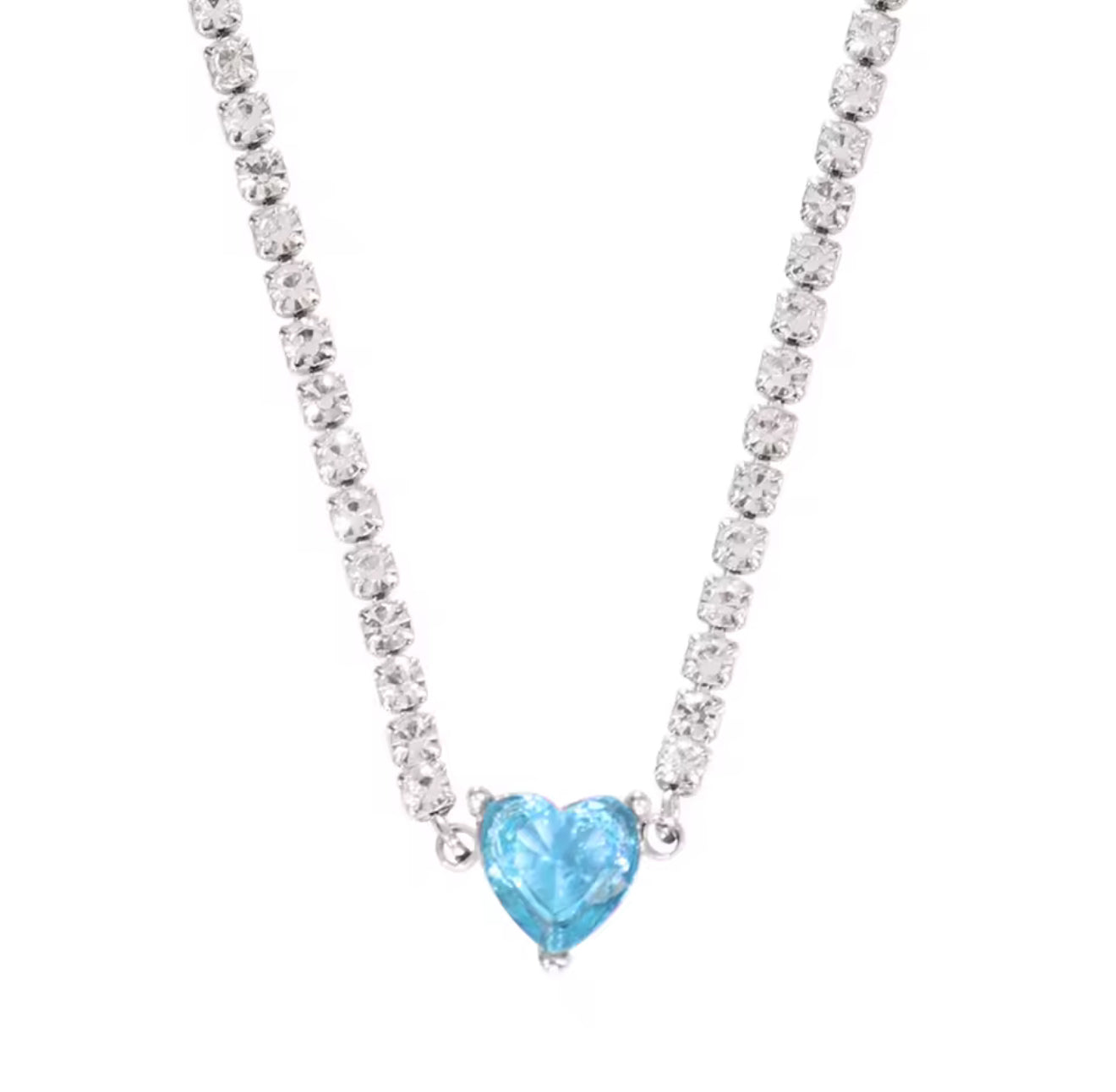 The Ocean Waves Heart Tennis Necklace