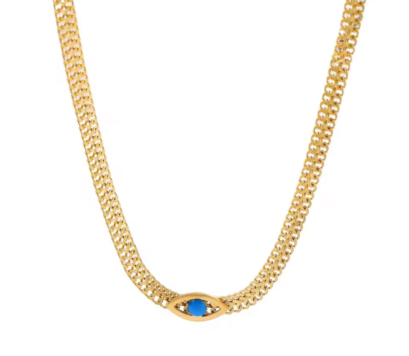 The Gold Valora Evil Eye Chain Necklace