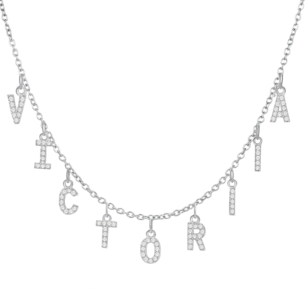 The Silver Name Letter Necklace