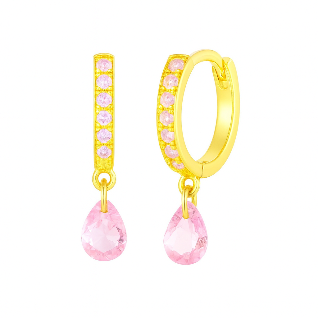 The Gold Crystal Pink Drop Huggies