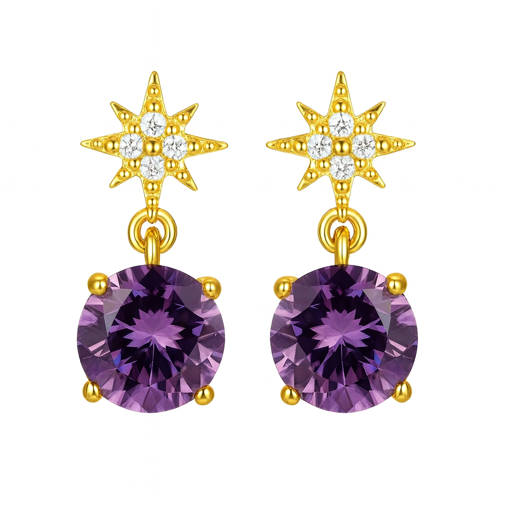 The Gold Rapunzel Tangled Star Dangle Stud Earrings