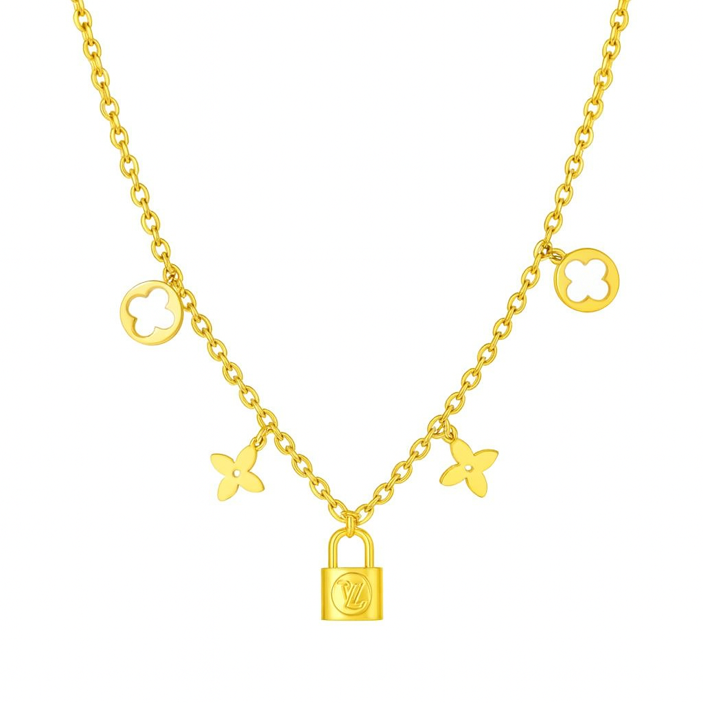 The Golden Locked Forever Flower Necklace