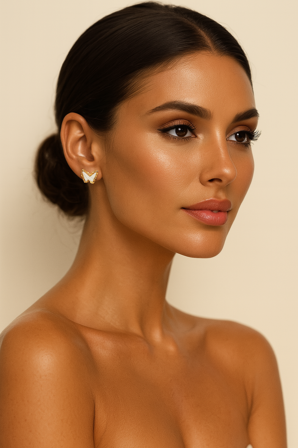 The Golden White Magic Butterfly Earrings