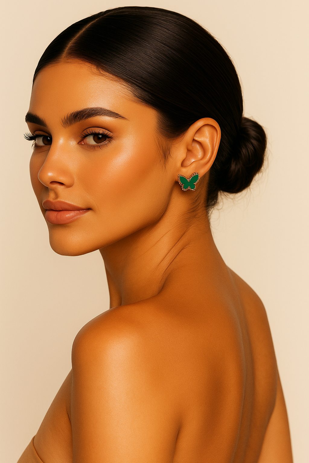 The Golden Green Magical Butterfly Earrings