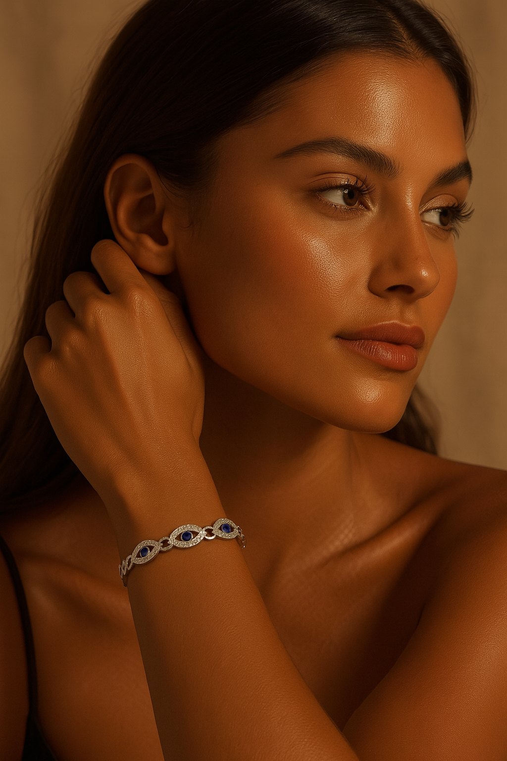 The Silver Evil Eye Of Protection Bangle