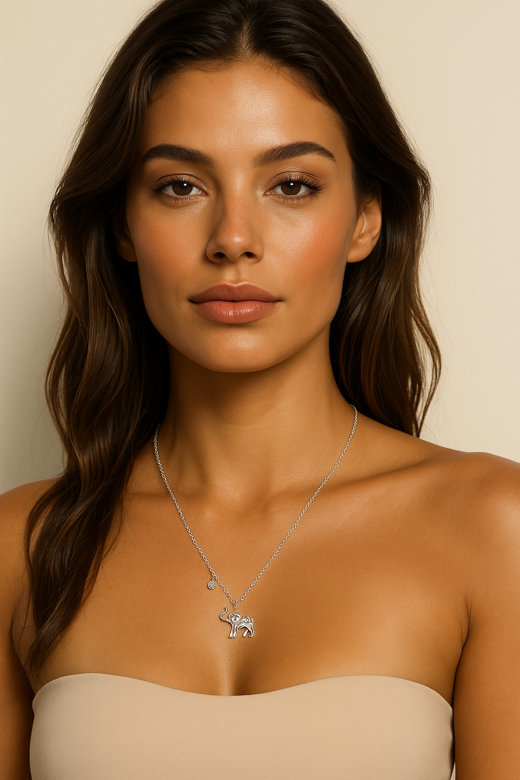 The Silver Luxurious African Elephant Gemstone Necklace