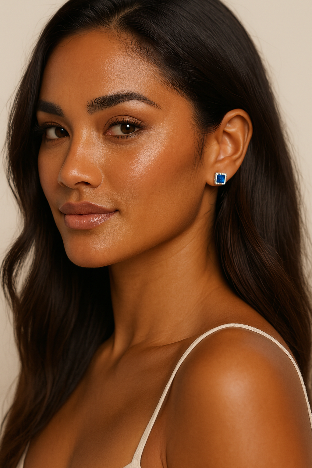 The Royal Blue Luxury Diamanté Pendant Stud Earrings