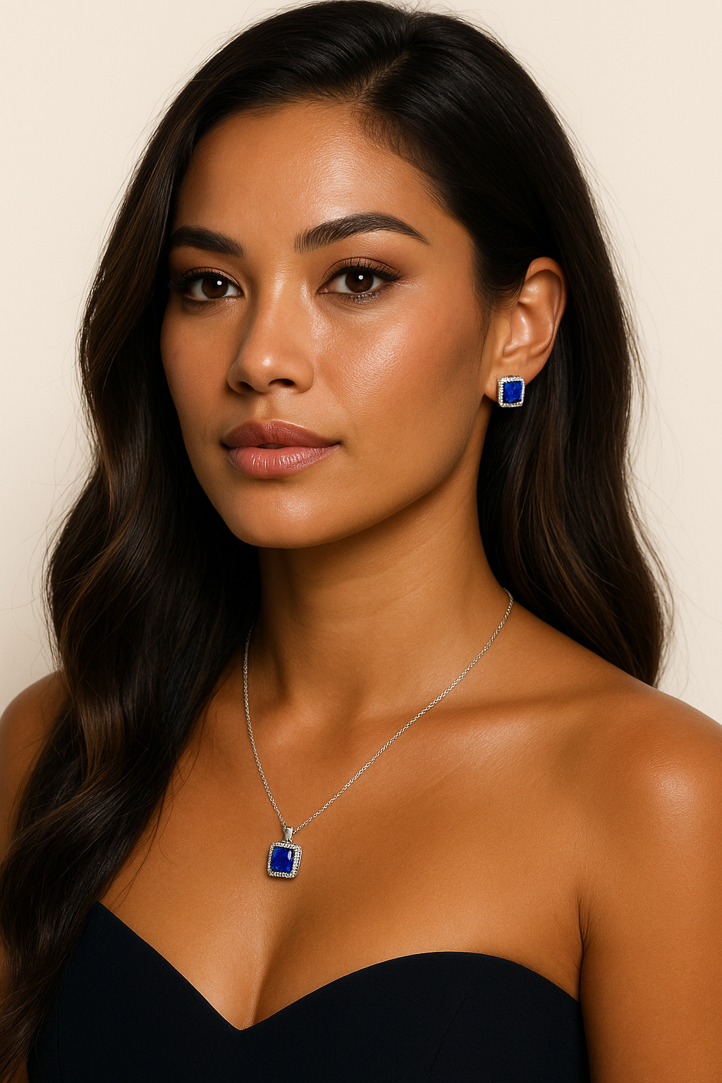 The Royal Blue Luxury Diamanté Pendant Necklace